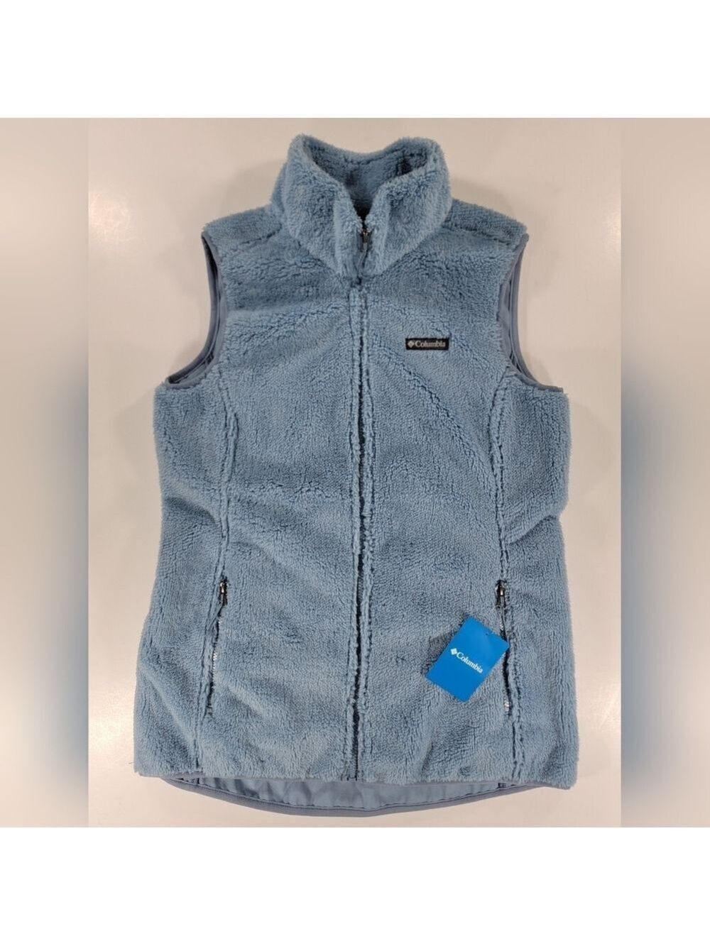 NEW Columbia Painted Sky EXS Fleece Vest Powder Blue Womens Medium Lined NWT